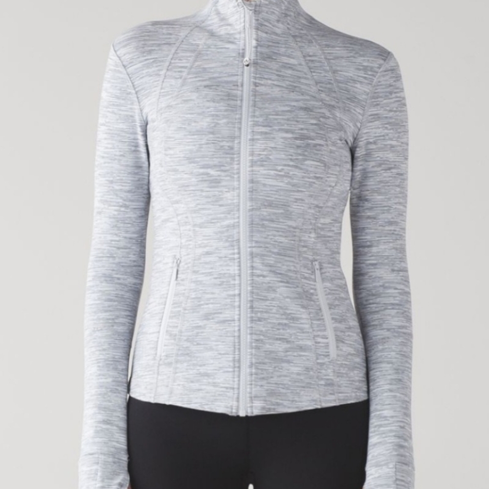 Lululemon Athletica Gray Athletic Jacket with Mock Neck